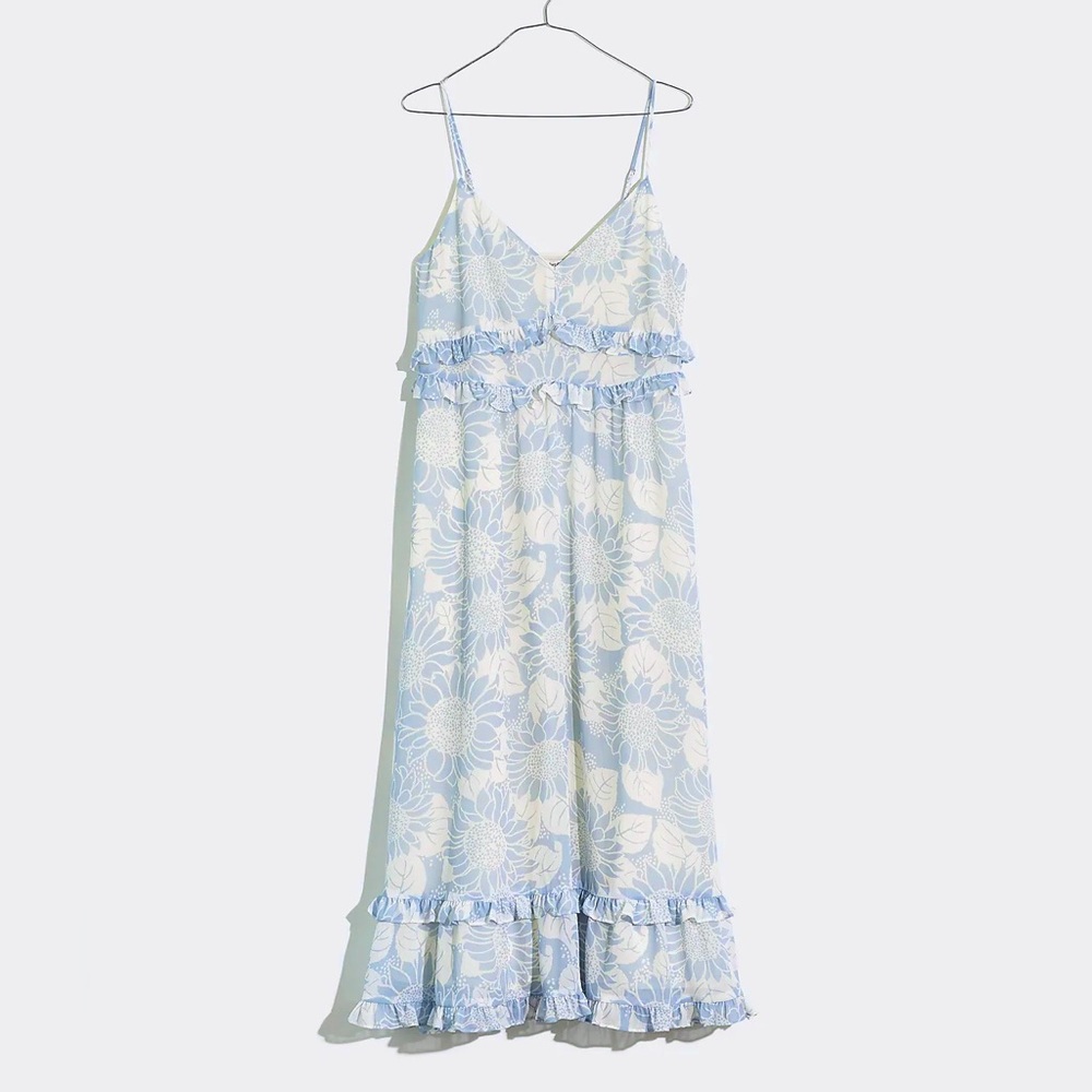 Madewell Ruffle Cami Dress in Sunflower Season